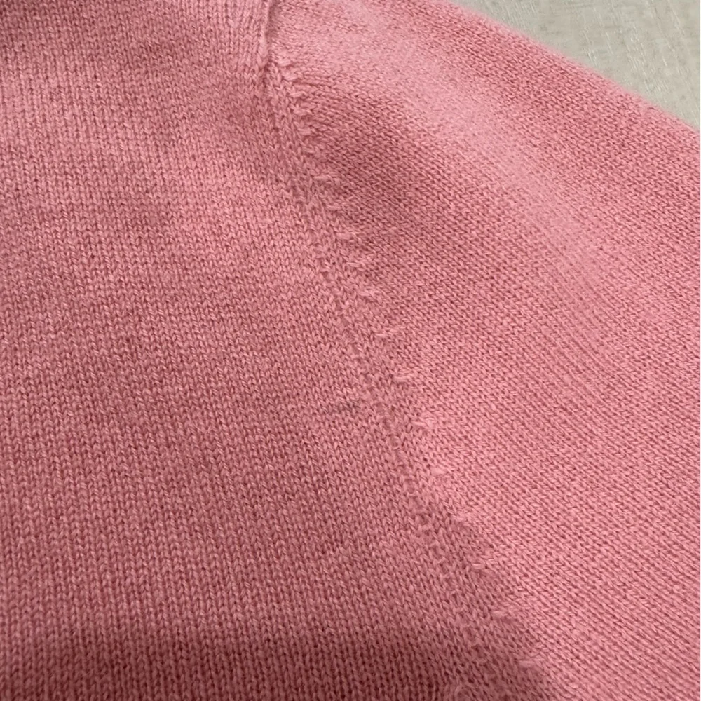 NWT Gobi Mongolian Cashmere V Neck Sweater Women's Large Peach Pink - Picture 12 of 12